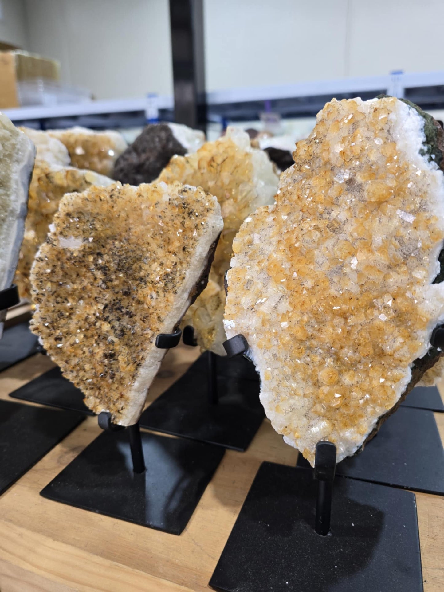 Citrine Clusters on Custom Metal Stands ( Heated ) $50 P,KG