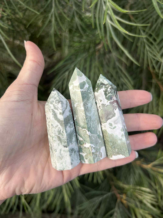 Moss Agate Towers Small $60 P,KG