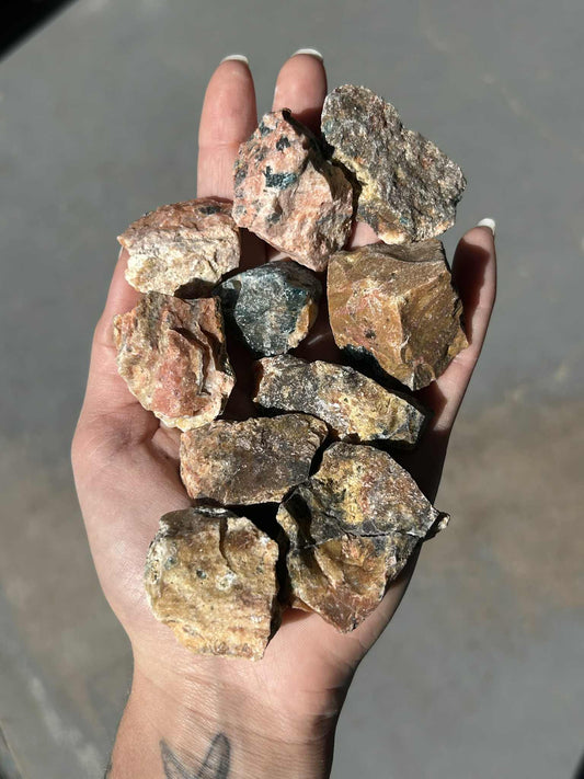 Apatite in Sunstone Rough $20 P,kG