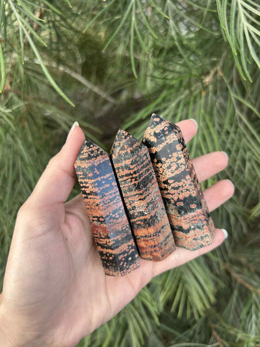 Red Snowflake Obsidian Towers Small $70 P,kg