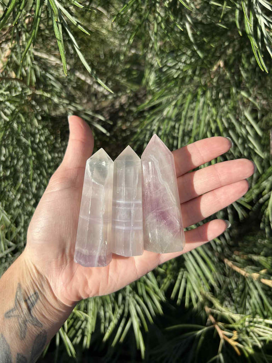 Lavender Fluorite Towers Small $40 P,KG